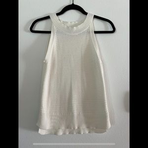 Margaret O’Leary off-white knit sleeveless top medium